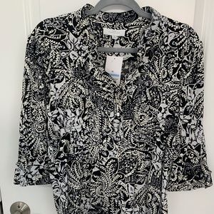 NWT - New Directions Black & White Tunic top - Size M